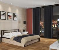 ДВУСПАЛЬНАЯ МЕТАЛЛИЧЕСКАЯ КРОВАТЬ ТИТАН 160Х200 С ЯЩИКАМИ