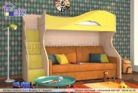Двухъярусная кровать с диваном BamBini Divanno 5 Superior