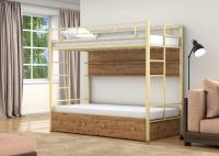 ДВУХЪЯРУСНАЯ МЕТАЛЛИЧЕСКАЯ КРОВАТЬ ВАЛЕНСИЯ ТВИСТ С ПОЛКОЙ И ЯЩИКАМИ