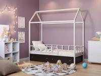 ДЕТСКАЯ МЕТАЛЛИЧЕСКАЯ КРОВАТЬ-ДОМИК РИЧЧИ 190Х90 С ЯЩИКАМИ ВЕНГЕ