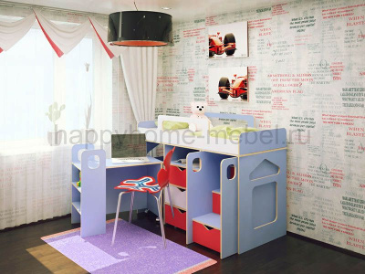НИЗКАЯ КРОВАТЬ-ЧЕРДАК HAPPY KIDS K-11