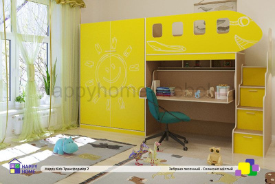 Трансформер -2: Шкаф-кровать 200x140 и двухъярусная кровать-стол 170x70