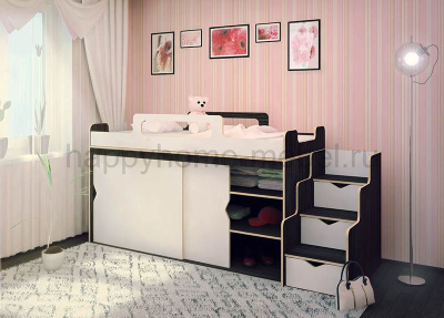 НИЗКАЯ КРОВАТЬ-ЧЕРДАК HAPPY KIDS K-9.1A