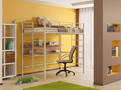 ДЕТСКАЯ МЕТАЛЛИЧЕСКАЯ КРОВАТЬ-ЧЕРДАК АМСТЕРДАМ 190Х120