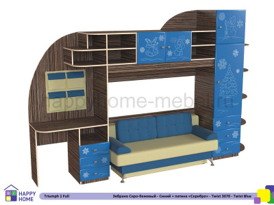 ДЕТСКАЯ СТЕНКА ТРИУМФ -1 (ПОЛНАЯ КОМПЛЕКТАЦИЯ, ФАСАДЫ МДФ)