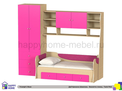 ДЕТСКАЯ СТЕНКА С РАЗДВИЖНОЙ КРОВАТЬЮ ТРИУМФ -3 (БАЗОВАЯ КОМПЛЕКТАЦИЯ)
