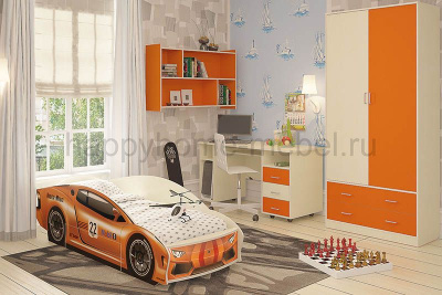 ДЕТСКАЯ КОМНАТА ОРБИТА 13 (КОМПОЗИЦИЯ 8) + КРОВАТЬ-МАШИНА ЛАМБОРДЖИНИ