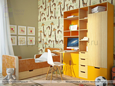 МЯГКАЯ ДЕТСКАЯ КРОВАТЬ BAMBINI PANNO 3 С ТУМБОЙ