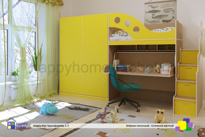 Шкаф-кровать и двухъярусная кровать-стол Трансформер 2.1