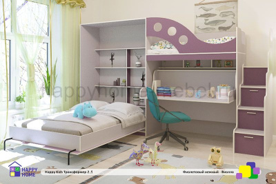 Шкаф-кровать и двухъярусная кровать-стол Трансформер 2.1