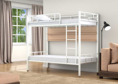 ДВУХЪЯРУСНАЯ МЕТАЛЛИЧЕСКАЯ КРОВАТЬ ВАЛЕНСИЯ 190X90 С ПОЛКАМИ