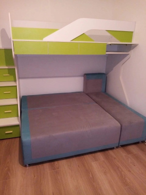 ДВУХЪЯРУСНАЯ КРОВАТЬ С УГЛОВЫМ ДИВАНОМ BAMBINI PANNO 16.13.1