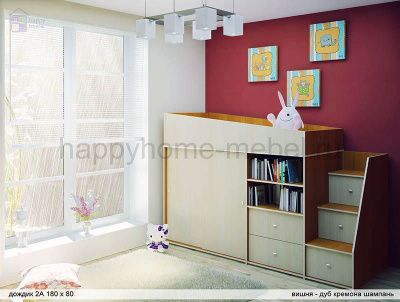 КРОВАТЬ-ЧЕРДАК РАДУГА ДОЖДИК 2A