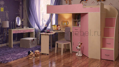 КРОВАТЬ-ЧЕРДАК BAMBINI 16 + СТОЛ 16.1