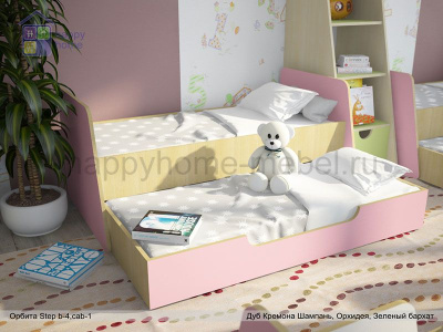 ВЫДВИЖНАЯ ДВУХЪЯРУСНАЯ КРОВАТЬ ОРБИТА STEP B4