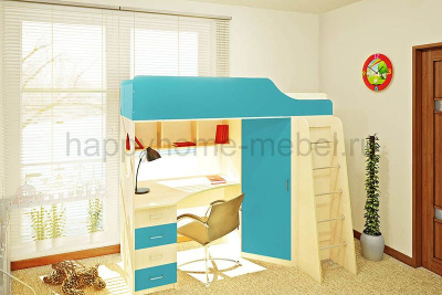 КРОВАТЬ-ЧЕРДАК ОРБИТА 7 (КОРПУС - БУК БАВАРИЯ)