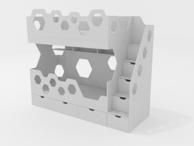 ДВУХЪЯРУСНАЯ КРОВАТЬ HAPPY HOME КРИСТАЛЛ-2 180х80 см