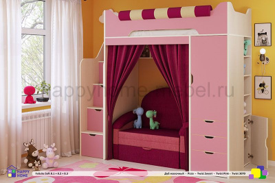 ДВУХЪЯРУСНАЯ КРОВАТЬ С ДИВАНОМ FELICITA SOFT 8