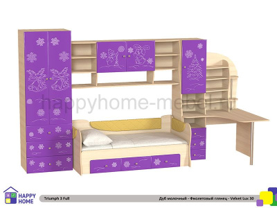 ДЕТСКАЯ СТЕНКА С РАЗДВИЖНОЙ КРОВАТЬЮ ТРИУМФ -3 (ПОЛНАЯ КОМПЛЕКТАЦИЯ)
