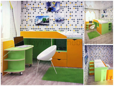 НИЗКАЯ КРОВАТЬ-ЧЕРДАК HAPPY KIDS K-10S