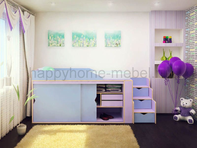 НИЗКАЯ КРОВАТЬ-ЧЕРДАК HAPPY KIDS K-9.2A