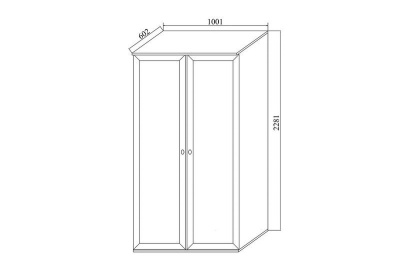 ДВУСТВОРЧАТЫЙ ШКАФ ДЛЯ ОДЕЖДЫ TWIST (НИЦЦА) 02