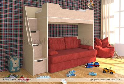 КРОВАТЬ - ЧЕРДАК ТРАНСФОРМЕР В ДВУХЪЯРУСНУЮ FELICITA SOFT 7 STANDARD