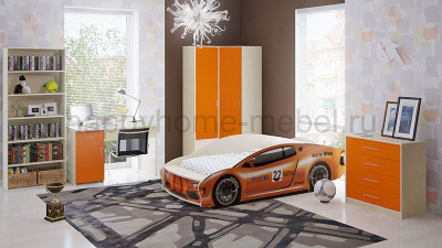 ДЕТСКАЯ КОМНАТА ОРБИТА 13 (КОМПОЗИЦИЯ 7) + КРОВАТЬ-МАШИНА ЛАМБОРДЖИНИ