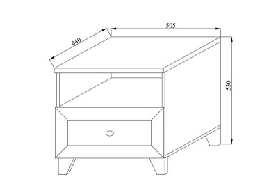ТУМБА ПРИКРОВАТНАЯ TWIST (НИЦЦА) 01-1 С ОДНИМ ЯЩИКОМ