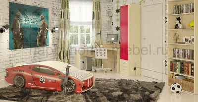 ДЕТСКАЯ КОМНАТА ОРБИТА 13 (КОМПОЗИЦИЯ 9) + КРОВАТЬ-МАШИНА ЛАМБОРДЖИНИ