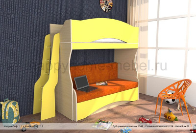 КРОВАТЬ - ЧЕРДАК С ДИВАНОМ КАПРИЗ СОФТ 2