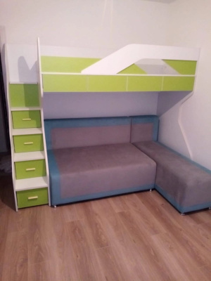 ДВУХЪЯРУСНАЯ КРОВАТЬ С УГЛОВЫМ ДИВАНОМ BAMBINI PANNO 16.13.1