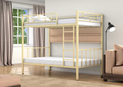 ДВУХЪЯРУСНАЯ МЕТАЛЛИЧЕСКАЯ КРОВАТЬ ВАЛЕНСИЯ 120 С ПОЛКАМИ