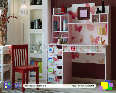 СТОЛ С НАДСТРОЙКОЙ FELICITA TREND D-8 ДЛЯ ДЕВОЧКИ
