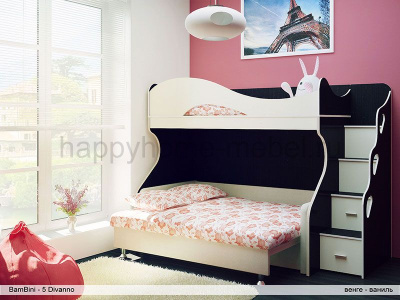 ДВУХЪЯРУСНАЯ КРОВАТЬ С ДИВАНОМ BAMBINI DIVANNO 5 SUITE