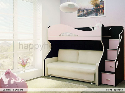ДВУХЪЯРУСНАЯ КРОВАТЬ С ДИВАНОМ BAMBINI DIVANNO 5 SUITE