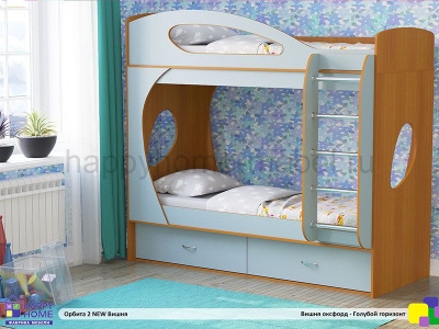 ДВУХЪЯРУСНАЯ КРОВАТЬ ОРБИТА 2 NEW 190 (КОРПУС - ВИШНЯ ОКСФОРД)