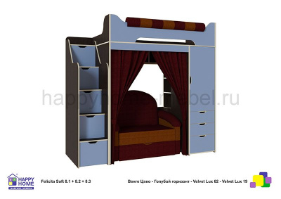 ДВУХЪЯРУСНАЯ КРОВАТЬ С ДИВАНОМ FELICITA SOFT 8