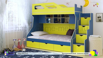 ДВУХЪЯРУСНАЯ КРОВАТЬ HAPPY KIDS K-6А SIDE-3 190