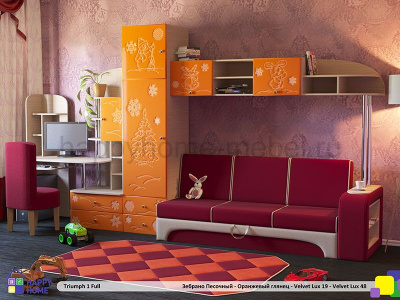 ДЕТСКАЯ СТЕНКА ТРИУМФ -2 (ПОЛНАЯ КОМПЛЕКТАЦИЯ, ФАСАДЫ МДФ)