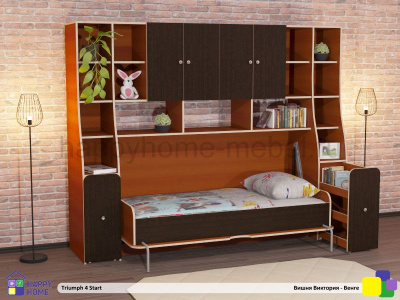 ДЕТСКАЯ СТЕНКА С ОТКИДНОЙ КРОВАТЬЮ ТРИУМФ - 4 (СТАРТОВАЯ КОМПЛЕКТАЦИЯ)