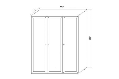 ТРЕХСТВОРЧАТЫЙ ШКАФ ДЛЯ ОДЕЖДЫ TWIST (НИЦЦА) 03