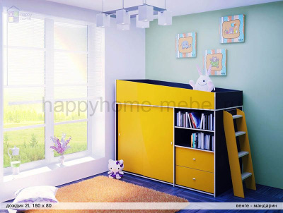 КРОВАТЬ-ЧЕРДАК РАДУГА ДОЖДИК 2L