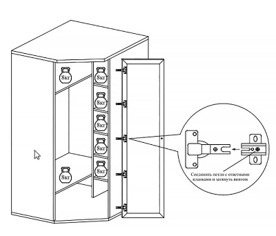 УГЛОВОЙ ШКАФ TWIST (НИЦЦА) С ЗЕРКАЛОМ