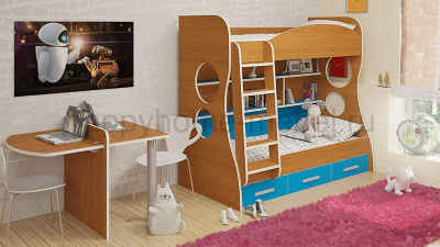 ДВУХЪЯРУСНАЯ КРОВАТЬ FELICITA KIDS 1 + СТОЛ 2.1