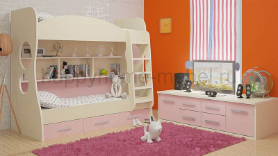 ДВУХЪЯРУСНАЯ КРОВАТЬ FELICITA KIDS 1 + КОМОД 2.2