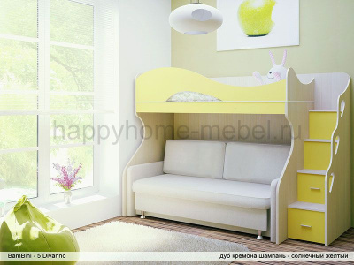 ДВУХЪЯРУСНАЯ КРОВАТЬ С ДИВАНОМ BAMBINI DIVANNO 5 SUITE
