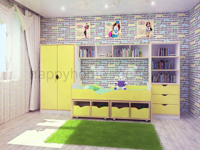 ДЕТСКАЯ СТЕНКА СО СПАЛЬНЫМ МЕСТОМ HAPPY KIDS K-15