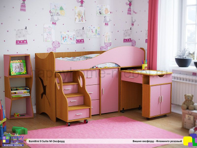 ДЕТСКАЯ КРОВАТЬ-ЧЕРДАК BAMBINI 9 SUITE M (КОРПУС - ВИШНЯ ОКСФОРД)