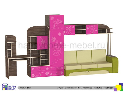 ДЕТСКАЯ СТЕНКА ТРИУМФ -2 (ПОЛНАЯ КОМПЛЕКТАЦИЯ, ФАСАДЫ МДФ)